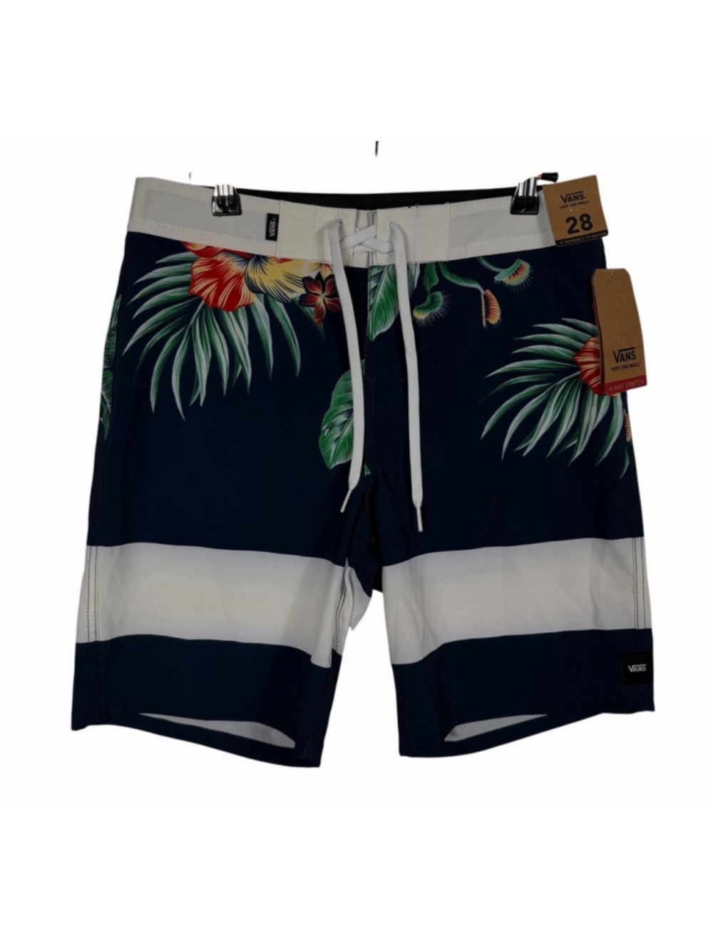 Vans Off The Walls Tropical Stripe Board Shorts Swim Trunks Men's Size 28